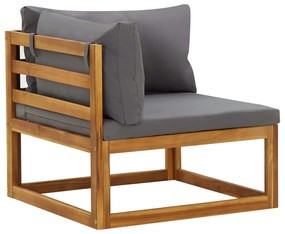 Sofás de canto seccionais c/ almofadões 2 pcs cinzento-escuro