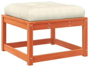 3 pcs conj. sofás jardim almofadões pinho maciço castanho cera