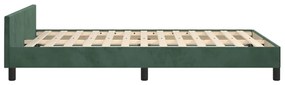 Estrutura de cama sem colchão 120x200 cm veludo verde-escuro