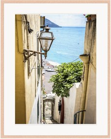 Impressão digital emoldurada Narrow Alley In Positano