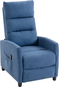 HOMCOM Poltrona de Massagem Reclinável Manual 160° em Chenille com Apoio para Pés, Controle Remoto, Bolsos, Azul Escuro | Aosom Portugal
