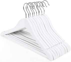 Conjunto de 20 cabides para roupa infantil em madeira de bordo 35 x 20 cm branco