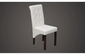 Cadeiras de jantar 4 pcs couro artificial branco