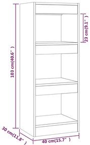 Estante/divisória 40x30x103 cm contraplacado cinzento cimento