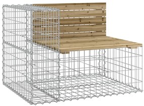 Banco de jardim c/ design gabião 184x71x65,5cm pinho impregnado