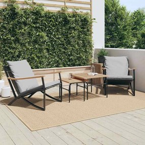 vidaXL Cadeiras de jardim com almofadões 2 pcs aço preto