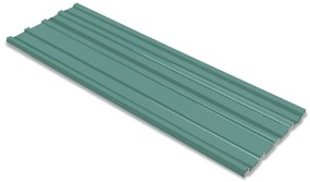 vidaXL Painel de telhado 12 pcs em aço galvanizado verde