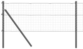 Posts de Cerca - 26 pcs cinzas Ø32 mm 80 cm em aço galvanizado