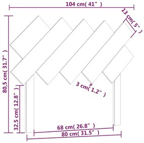 Cabeceira de cama 104x3x80,5 cm pinho maciço branco