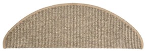 Tapetes de escada autoadesivos 15 pcs 65x21x4 cm bege-escuro