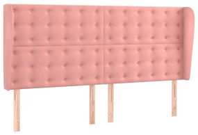 Cama box spring c/ colchão/LED 200x200 cm veludo rosa