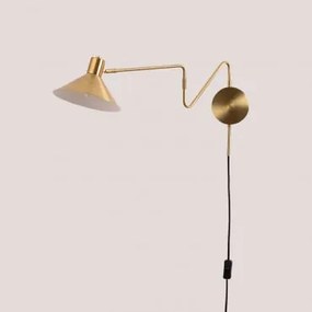 Lâmpada De Parede Orientável Metalizada Em Ferro Lizz Amarelho Ouro - Sklum