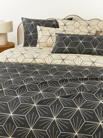 Capa de edredão reversível em algodão com padrão geométrico Ilda