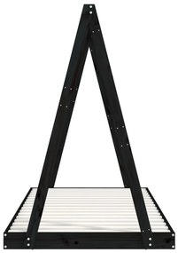 Estrutura de cama infantil 90x200 cm pinho maciço preto