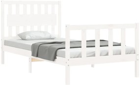Cama sem colchão 100x200 cm madeira de pinho maciça branco