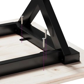 Mesa de jantar estrutura em X 70x70x75,5 cm pinho/aço
