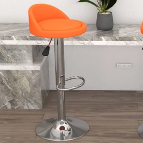 vidaXL Banco de bar couro artificial laranja