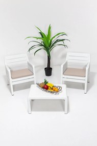 Conjunto de Jardim Lara – 2 Poltronas + Mesa de Centro – Polipropileno