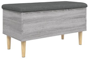 Banco de arrumação 82x42x46cm derivados madeira cinzento sonoma