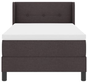 Cama Box Marrom Escuro 90 x 200 cm Tecido e Espuma