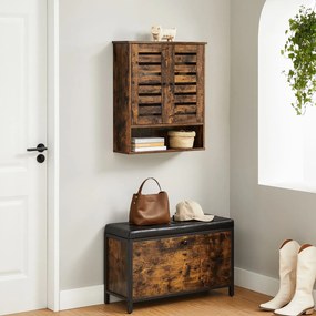 Móvel de parede com 2 portas  60 x 20 x 70 cm Castanho vintage