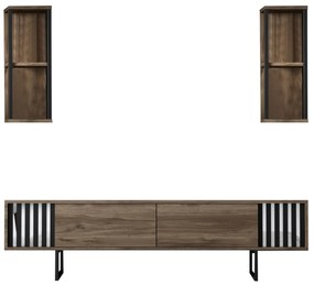 Unidade TV Chrome Line – Nogueira e Preto – Estrutura de 180 cm