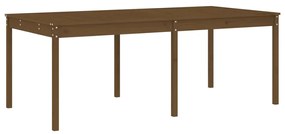 17 pcs conjunto de jantar para jardim pinho maciço castanho-mel