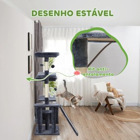 PawHut Arranhador para Gatos 134 cm Torre de Arranhar para Gatos com C