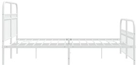 Estrutura de cama com cabeceira e pés 140x200 cm metal branco