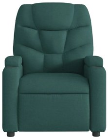 Poltrona de massagens reclinável tecido verde-escuro