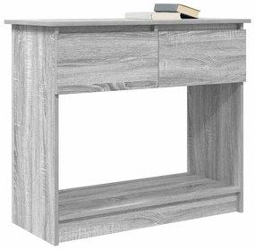 Mesa consola com gavetas 85,5x38,5x74,5 cm sonoma cinzento