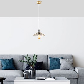 Chandelier Kila – Dourado Brilhante – 25 x 25 x 114 cm