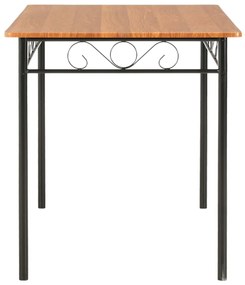 7 pcs conjunto de jantar em MDF e aço castanho