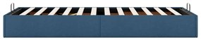 Estrutura de cama otomana sem colchão 100x200 cm tecido azul