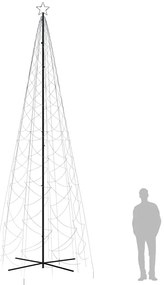 Árvore de Natal em cone 1400 luzes LED 160x500 cm branco frio