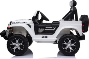 Carro elétrico para crianças até 5 anos Jeep Wrangler Rubicon, 12V, pneus EVA, com bateria de lítio, controlo remoto Branco