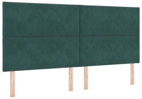 Cabeceira Design de Blocos de Diamante Verde Escuro 200 cm Veludo