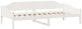 Estrutura de cama sem colchão 80x200 cm pinho maciço branco
