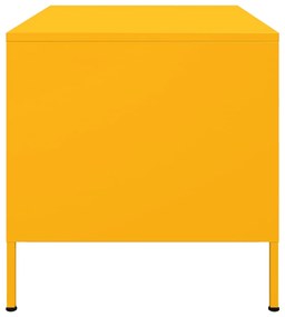 Mesa de centro 68x50x50,5 cm aço amarelo mostarda