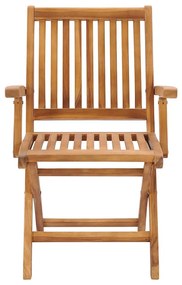 Cadeiras de jardim dobráveis c/ almofadões 4 pcs teca maciça