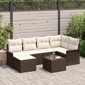 Conjunto de Sofá de Jardim vidaXL 6 Peças com Almofadas Cinza Rattan P