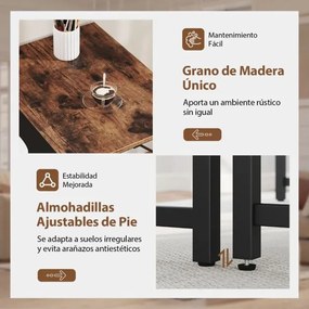Mesa de escritório 160 x 60 cm Estrutura metálica para conferências, escritório, Castanho e preto