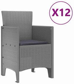 Conjunto de Jantar de Jardim 13 pcs Cinzento-claro 12 Lugares
