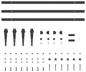 Kit para armário deslizante aço carbono 244 cm