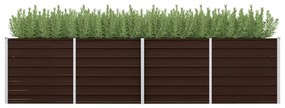 vidaXL Canteiro elevado de jardim aço galvanizado 320x80x77cm castanho