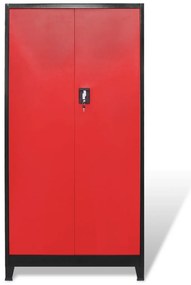 Armário de ferramentas 90x40x180 cm vermelho e preto