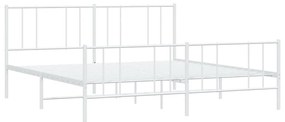 Estrutura de cama com cabeceira e pés 183x213 cm metal branco