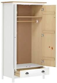 Roupeiro 2 portas Hill 89x50x170 cm pinho maciço branco