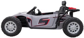 Carro elétrico para Crianças 2 Lugares Buggy Racing 5 24V Rodas Espuma EVA, assento couro ecológico Cinzento