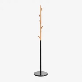 Cabide De Pé Em Madeira De Faia E Mármore Lauso Preto - Sklum